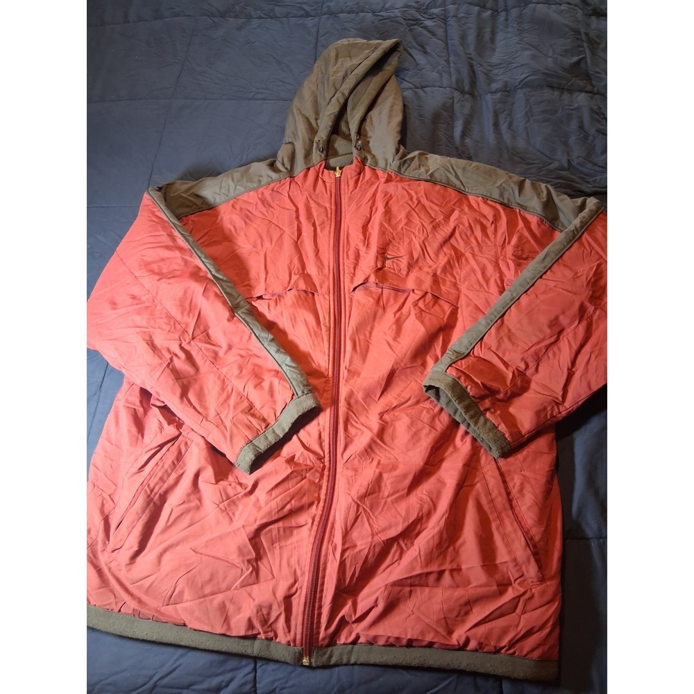 Nike Men's Vintage Reversible Jacket w/ Hoodie Maroon/Gray Size Large
